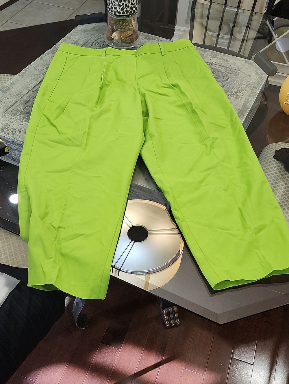 Michael Kors Womens Green Cotton Blend Tailored Pants Size 12